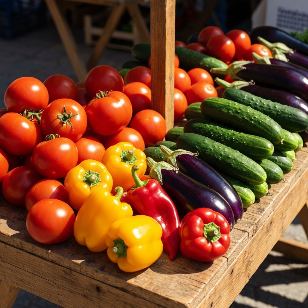 Ελληνικά λαχανικά σε αγορά
